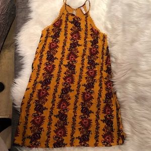 Yellow patterned summer dress